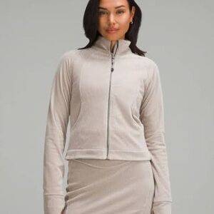 Lululemon Like New Scuba Track Jacket Velvet Cord in River Stone Color
